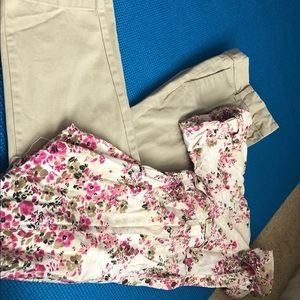 Khaki Capri Pants and Shirt